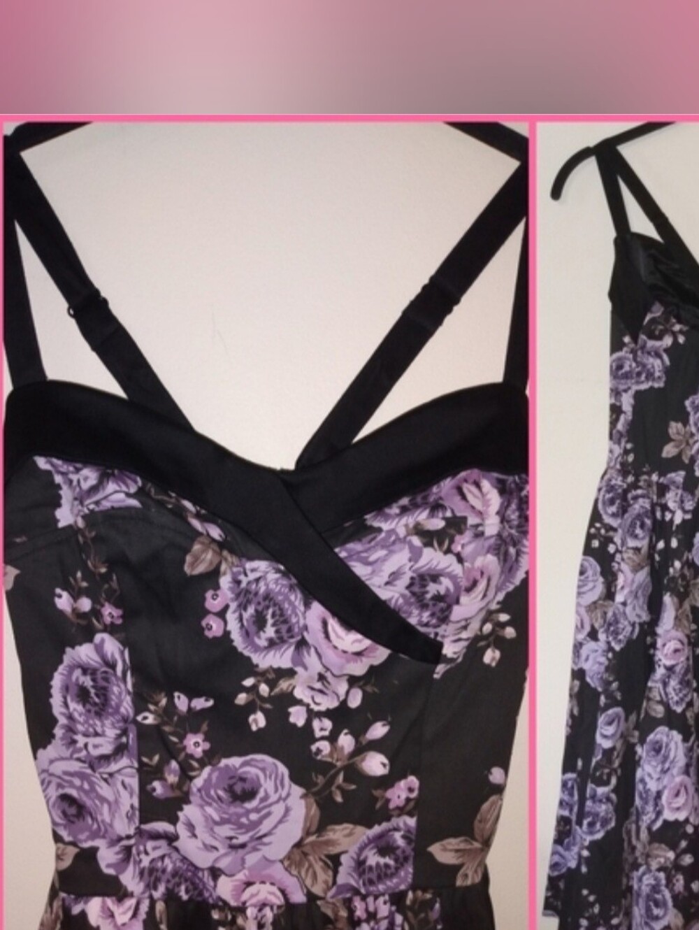 NWT Pinup Couture Stephanie Purple Floral Dress - Picture 2 of 3